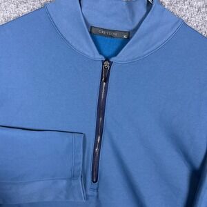 Greyson Siasconset Pullover Sweater Men XL Blue Performance 1/4 Zip Fleece Blade